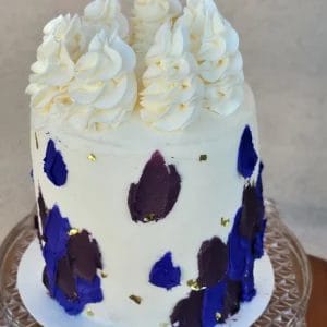 Custom Purple Cake with Gold Leaf