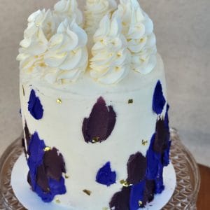 Custom Purple Cake with Gold Leaf